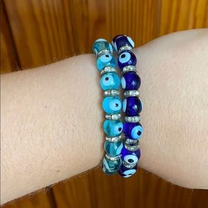 2 Blue Evil Eye Good Luck Bracelets 💙🧿